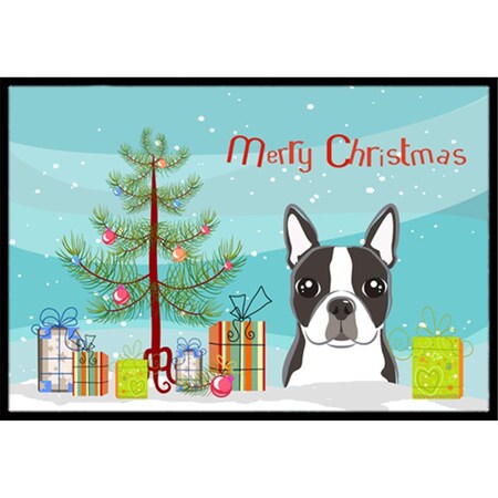 Carolines Treasures Christmas Tree and Boston Terrier Indoor or Outdoor Mat- 18 x 27 BB1575MAT